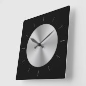 METALLIC DISK | Grijzige blik Vierkante Klok (Hoek)