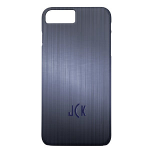 Metallic donkerblauw geborsteld aluminium look Case-Mate iPhone case