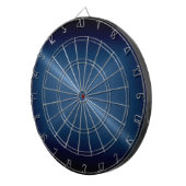 Metallic donkerblauwe roestvrij stalen blik dartbord (Voorkant Rechts)