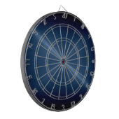 Metallic donkerblauwe roestvrij stalen blik dartbord (Voorkant Links)