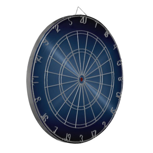 Metallic donkerblauwe roestvrij stalen blik dartbord (Voorkant Links)