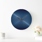 Metallic donkerblauwe roestvrij stalen blik grote klok (Huis)