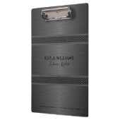 Metallic donkergrijze geometrische vormgeving klembord (Links)