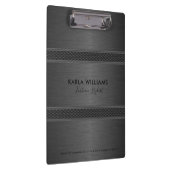 Metallic donkergrijze geometrische vormgeving klembord (Rechts)