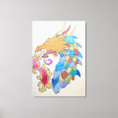 Metallic draak op Canvas (Voorkant)