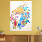 Metallic draak op Canvas (Insitu (Woonkamer))