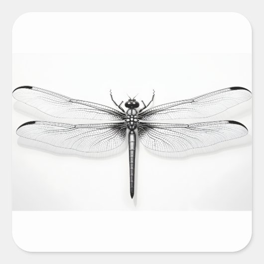 Metallic Dragonfly shirt Vierkante Sticker (Voorkant)