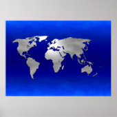 Metallic Earth Map Poster (Voorkant)