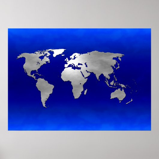 Metallic Earth Map Poster (Voorkant)