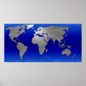Metallic Earth Map Poster (Voorkant)