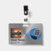 Metallic effect foto naam badge Sjabloon (Voorkant met clip)