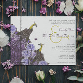 Metallic Eggplant Mustard  Peacock BirdCage Kaart