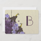 Metallic Eggplant Mustard  Peacock BirdCage Kaart (Achterkant)