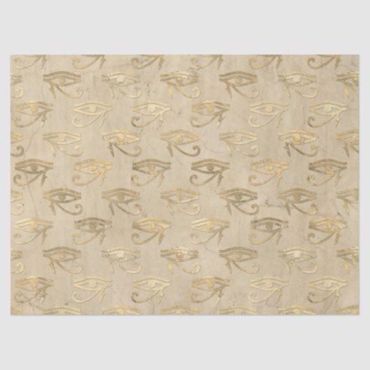 Metallic Egyptian Eye op Ivory Decoupage Tissuepapier (Voorkant)