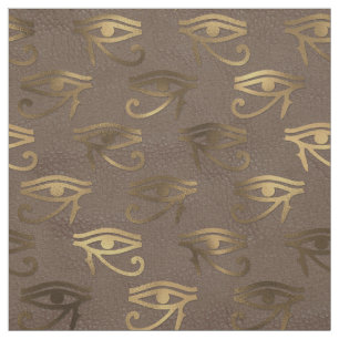 Metallic Egyptische ogen op bruin Stof