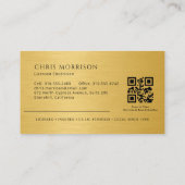 Metallic Electrician Electrical Contractor QR Code Visitekaartje (Achterkant)