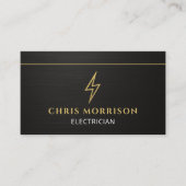 Metallic Electrician Electrical Contractor QR Code Visitekaartje (Voorkant)