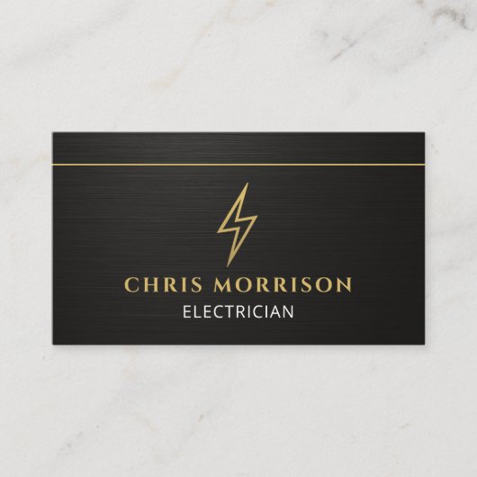 Metallic Electrician Electrical Contractor QR Code Visitekaartje (Voorkant)