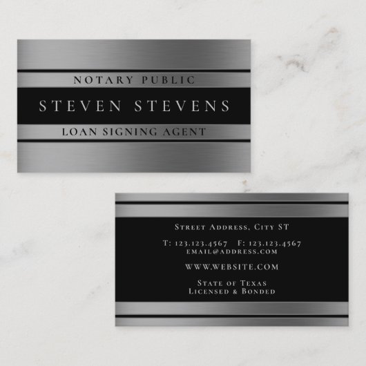 Metallic elegant stijlvol visitekaartje (Voorkant / Achterkant)