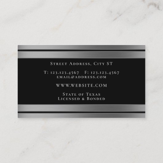 Metallic elegant stijlvol visitekaartje (Achterkant)