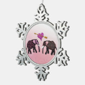 Metallic Elephants Snowflake Ornament (Rechts)
