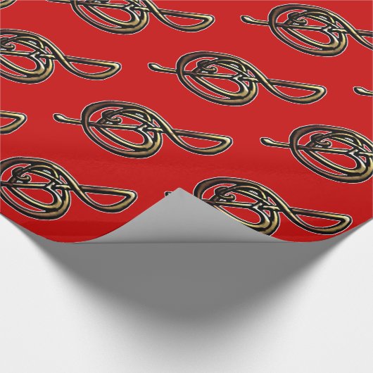 Metallic Embossed Musical Treble Clef met Heart Cadeaupapier (Hoek)