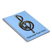 Metallic Embossed Musical Treble Clef met Heart Notitieboek (Rechterzijde)