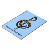 Metallic Embossed Musical Treble Clef met Heart Notitieboek (Linkerzijde)