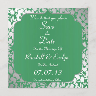Metallic Emerald Green bewaar de datummelding Save The Date