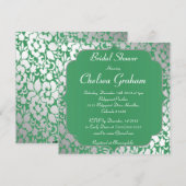 Metallic Emerald Green Bridal Shower Kaart (Voorkant / Achterkant)