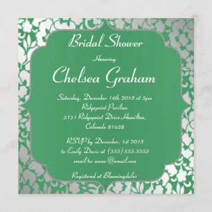 Metallic Emerald Green Bridal Shower Kaart
