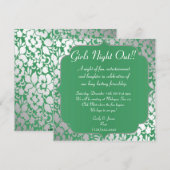 Metallic Emerald Green Girls Night Out Uitnodiging (Voorkant / Achterkant)
