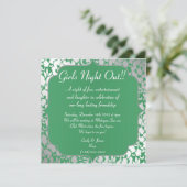 Metallic Emerald Green Girls Night Out Uitnodiging (Staand voorkant)
