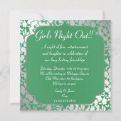 Metallic Emerald Green Girls Night Out Uitnodiging (Voorkant)