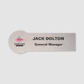 Metallic Employee Name Badge met aangepaste Logo-t (Voorkant)