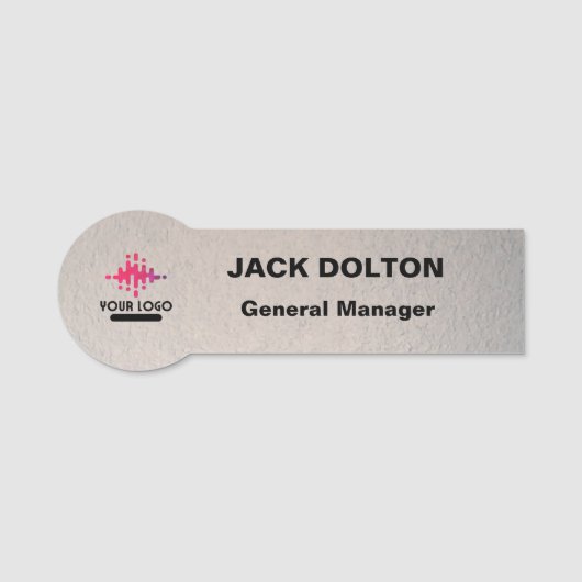 Metallic Employee Name Badge met aangepaste Logo-t (Voorkant)