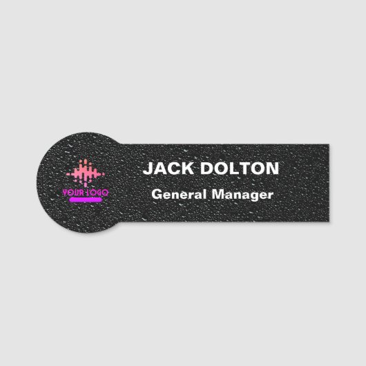 Metallic Employee Name Badge met Custom Logo (Voorkant)