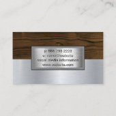 Metallic en houtnerf visitekaartje (Achterkant)