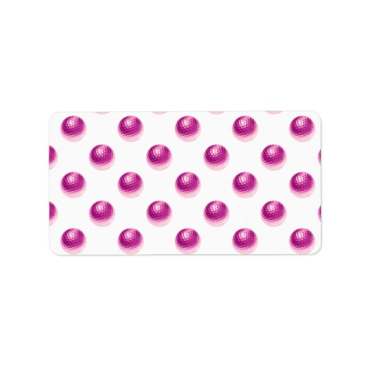 Metallic Faux Folie Roze Golfballen Achtergrondbal Etiket (Voorkant)