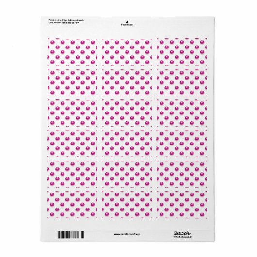 Metallic Faux Folie Roze Golfballen Achtergrondbal Etiket (Full Sheet)