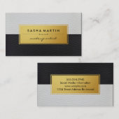 Metallic Faux Gold Label Twee-toonleder (Voorkant / Achterkant)