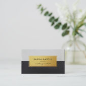 Metallic Faux Gold Label Twee-toonleder (Staand voorkant)