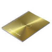 Metallic Faux Gold Monogrammed Moderne Sjabloon Notitieboek (Linkerzijde)