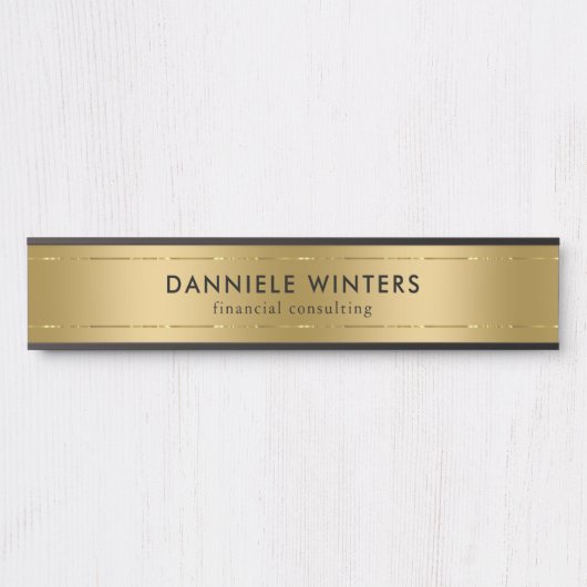 Metallic faux gouden achtergrond deurbordje (Voorkant)