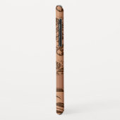 Metallic faux koper bruin damast meisjesontwerp Case-Mate iPhone case (Achterkant/links)