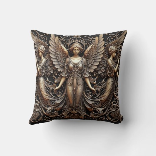 Metallic Faux Relief Angels Art Sierkussen (Achterkant)