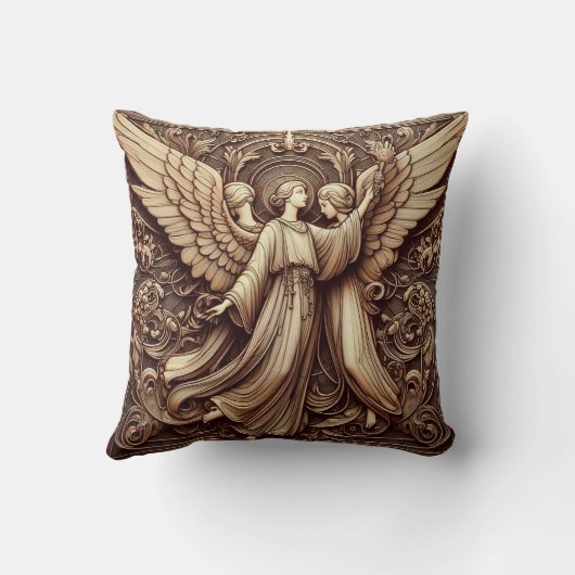 Metallic Faux Relief Angels Art Sierkussen (Achterkant)
