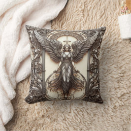 Metallic Faux Relief Angels Art Sierkussen
