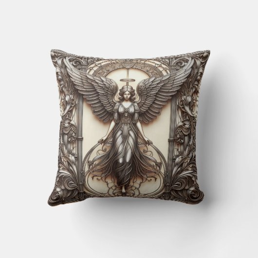 Metallic Faux Relief Angels Art Sierkussen (Achterkant)