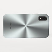 Metallic faux roestvrij staal look Case-Mate iPhone case (Achterkant (horizontaal))